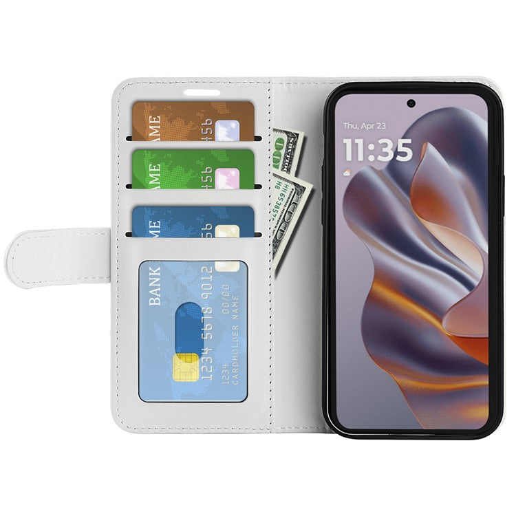 For Motorola Edge 50 Neo 5G / Moto S50 5G / Thinkphone 25 5G Wallet Case Crazy Horse Texture Stand Leather Phone Cover - White