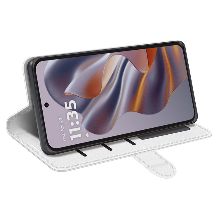 For Motorola Edge 50 Neo 5G / Moto S50 5G / Thinkphone 25 5G Wallet Case Crazy Horse Texture Stand Leather Phone Cover - White