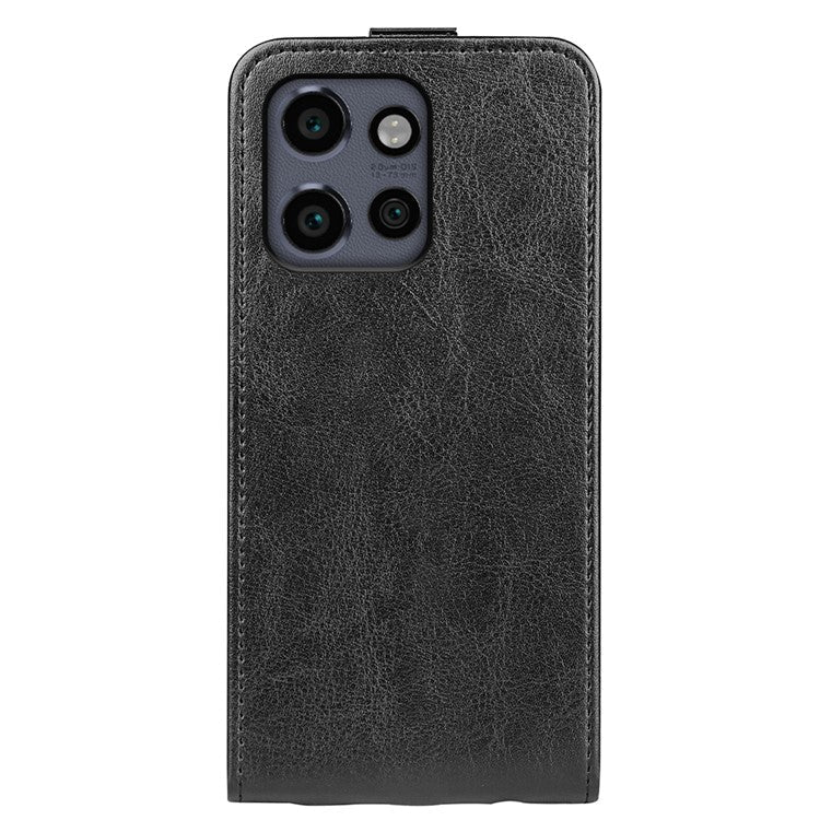 For Motorola Edge 50 Neo 5G / Moto S50 5G / Thinkphone 25 5G Case with Card Slots Vertical Flip Leather Phone Cover - Black