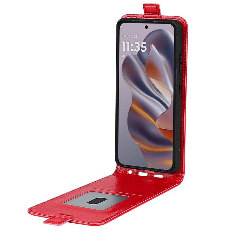 For Motorola Edge 50 Neo 5G / Moto S50 5G / Thinkphone 25 5G Case with Card Slots Vertical Flip Leather Phone Cover - Red