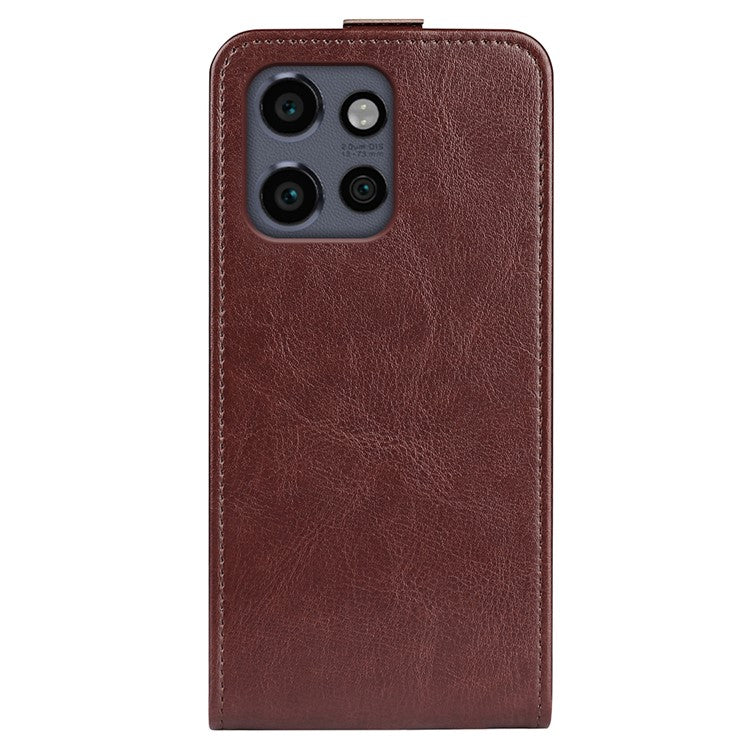 For Motorola Edge 50 Neo 5G / Moto S50 5G / Thinkphone 25 5G Case with Card Slots Vertical Flip Leather Phone Cover - Brown