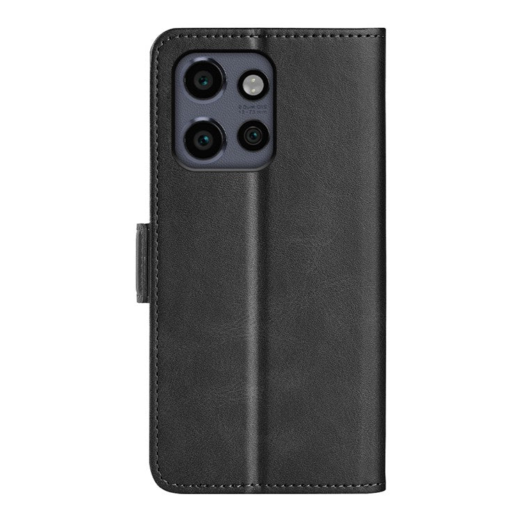 For Motorola Edge 50 Neo 5G / Moto S50 5G / Thinkphone 25 5G Stand Case Calf Texture Leather Wallet Phone Cover - Black
