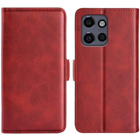 For Motorola Edge 50 Neo 5G / Moto S50 5G / Thinkphone 25 5G Stand Case Calf Texture Leather Wallet Phone Cover - Red