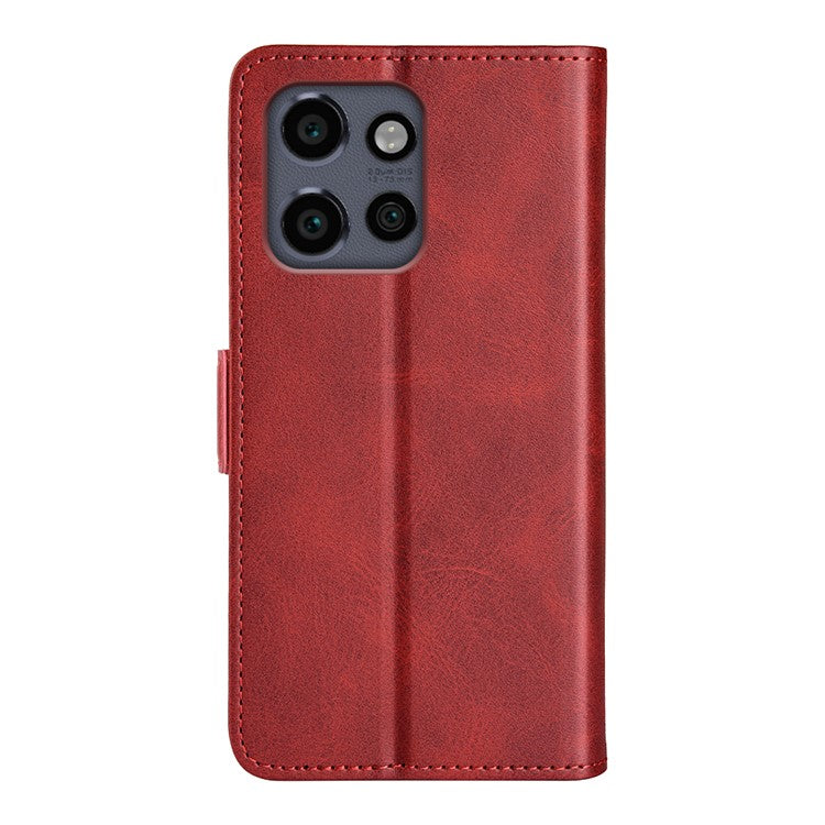 For Motorola Edge 50 Neo 5G / Moto S50 5G / Thinkphone 25 5G Stand Case Calf Texture Leather Wallet Phone Cover - Red