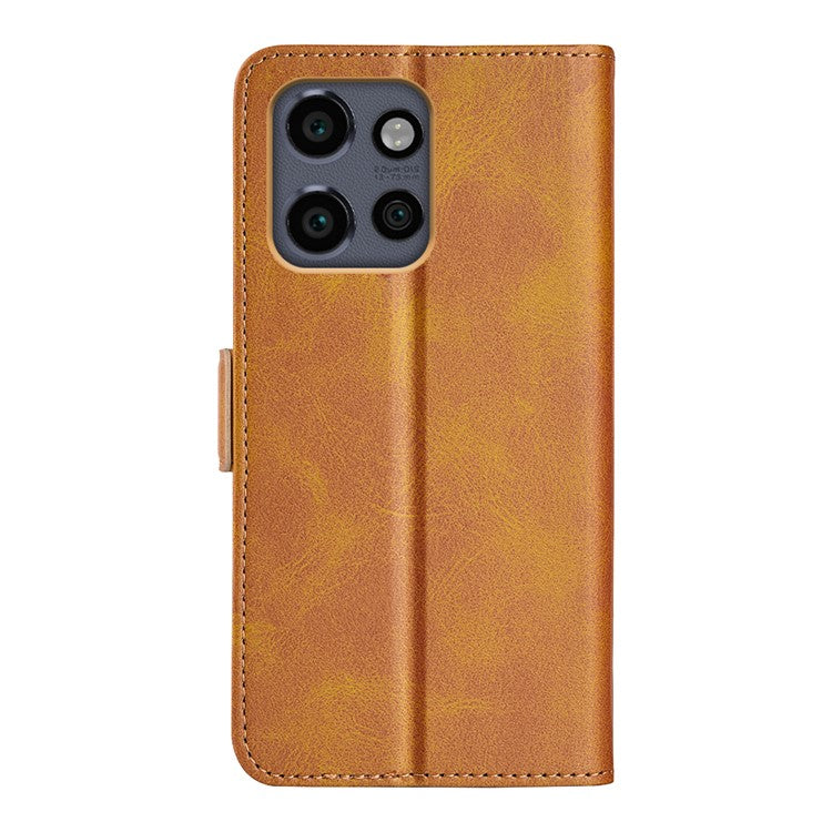 For Motorola Edge 50 Neo 5G / Moto S50 5G / Thinkphone 25 5G Stand Case Calf Texture Leather Wallet Phone Cover - Yellow