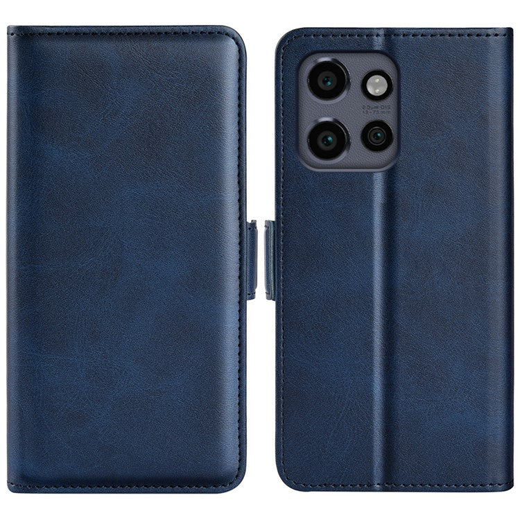 For Motorola Edge 50 Neo 5G / Moto S50 5G / Thinkphone 25 5G Stand Case Calf Texture Leather Wallet Phone Cover - Blue