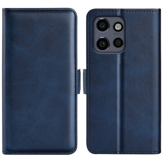 For Motorola Edge 50 Neo 5G / Moto S50 5G / Thinkphone 25 5G Stand Case Calf Texture Leather Wallet Phone Cover - Blue
