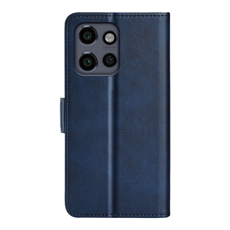 For Motorola Edge 50 Neo 5G / Moto S50 5G / Thinkphone 25 5G Stand Case Calf Texture Leather Wallet Phone Cover - Blue