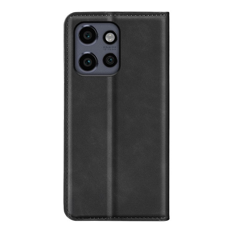 For Motorola Edge 50 Neo 5G / Moto S50 5G / Thinkphone 25 5G Case Skin-Touch Leather Wallet Phone Cover - Black