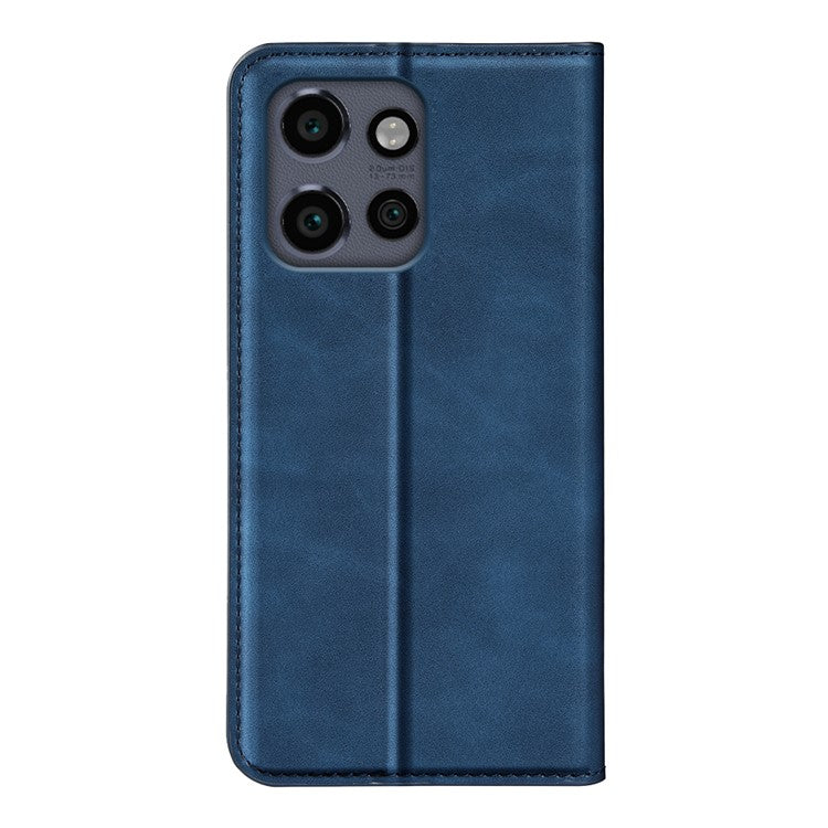 For Motorola Edge 50 Neo 5G / Moto S50 5G / Thinkphone 25 5G Case Skin-Touch Leather Wallet Phone Cover - Blue