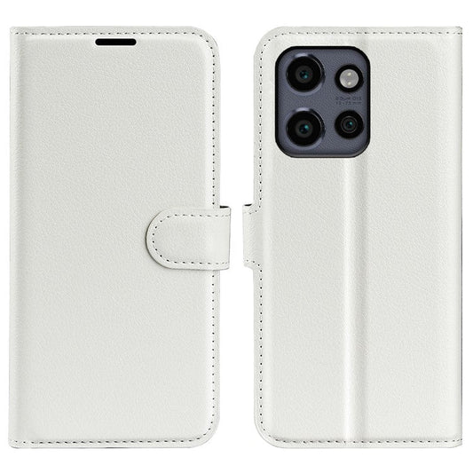 For Motorola Edge 50 Neo 5G / Moto S50 5G / Thinkphone 25 5G Case Litchi Texture Shockproof Leather Wallet Phone Cover - White