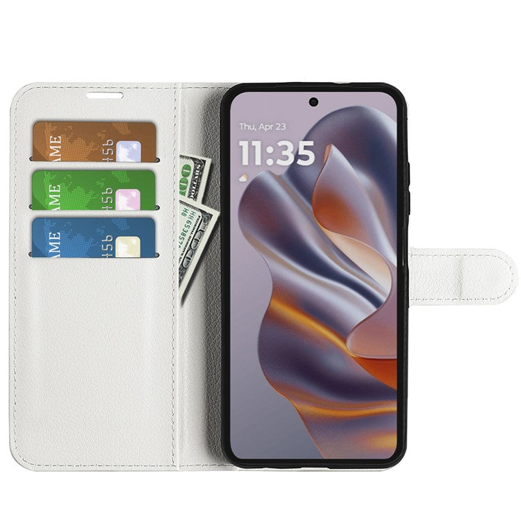 For Motorola Edge 50 Neo 5G / Moto S50 5G / Thinkphone 25 5G Case Litchi Texture Shockproof Leather Wallet Phone Cover - White