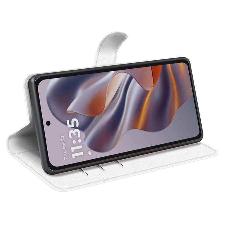 For Motorola Edge 50 Neo 5G / Moto S50 5G / Thinkphone 25 5G Case Litchi Texture Shockproof Leather Wallet Phone Cover - White