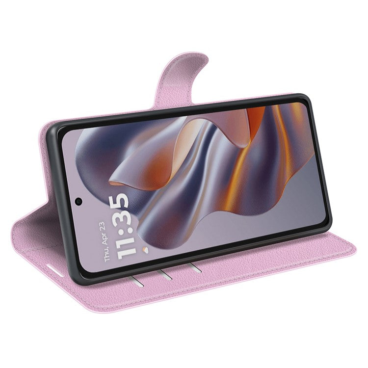 For Motorola Edge 50 Neo 5G / Moto S50 5G / Thinkphone 25 5G Case Litchi Texture Shockproof Leather Wallet Phone Cover - Pink