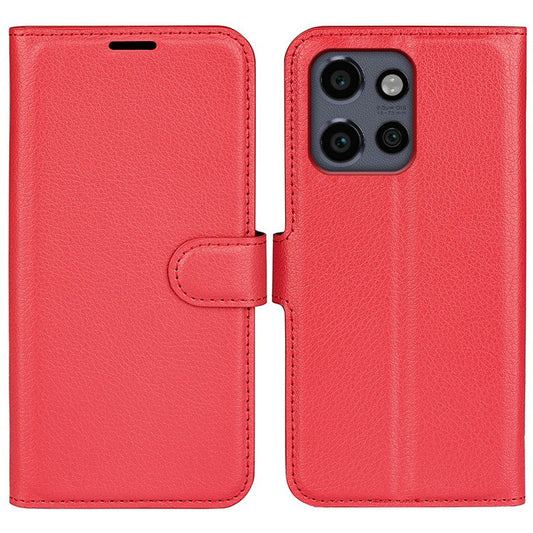 For Motorola Edge 50 Neo 5G / Moto S50 5G / Thinkphone 25 5G Case Litchi Texture Shockproof Leather Wallet Phone Cover - Red