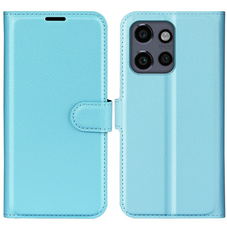 For Motorola Edge 50 Neo 5G / Moto S50 5G / Thinkphone 25 5G Case Litchi Texture Shockproof Leather Wallet Phone Cover - Blue
