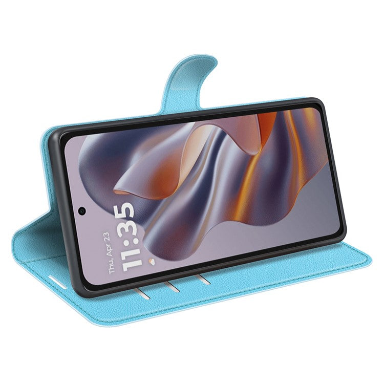 For Motorola Edge 50 Neo 5G / Moto S50 5G / Thinkphone 25 5G Case Litchi Texture Shockproof Leather Wallet Phone Cover - Blue