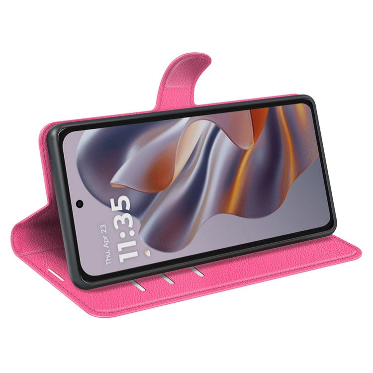 For Motorola Edge 50 Neo 5G / Moto S50 5G / Thinkphone 25 5G Case Litchi Texture Shockproof Leather Wallet Phone Cover - Rose