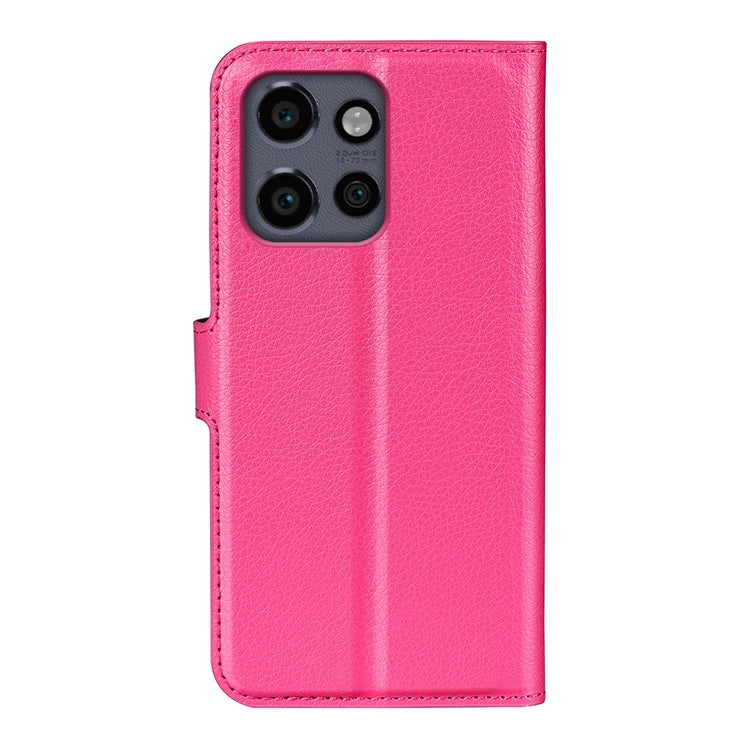 For Motorola Edge 50 Neo 5G / Moto S50 5G / Thinkphone 25 5G Case Litchi Texture Shockproof Leather Wallet Phone Cover - Rose