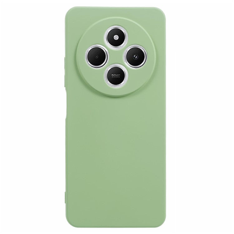 For Xiaomi Poco C75 4G / Redmi 14R 5G / 14C 4G Case TPU Back Soft Anti-Scratch Fiber Lining Phone Cover - Matcha Green