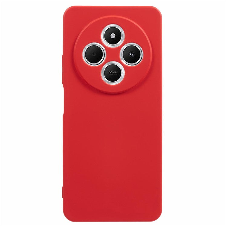 For Xiaomi Poco C75 4G / Redmi 14R 5G / 14C 4G Case TPU Back Soft Anti-Scratch Fiber Lining Phone Cover - Red