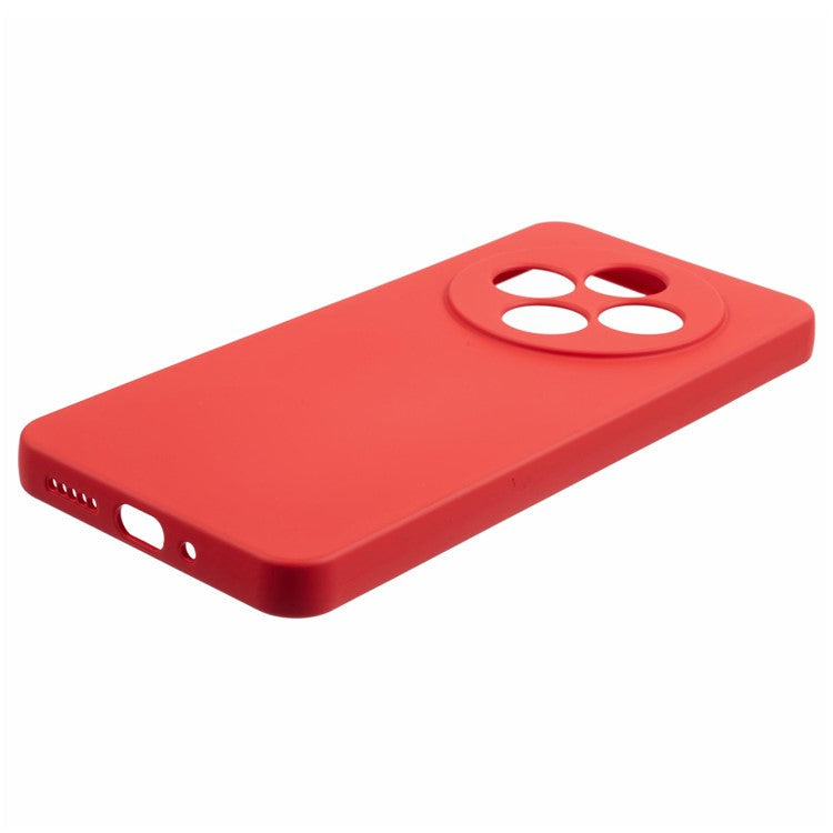 For Xiaomi Poco C75 4G / Redmi 14R 5G / 14C 4G Case TPU Back Soft Anti-Scratch Fiber Lining Phone Cover - Red