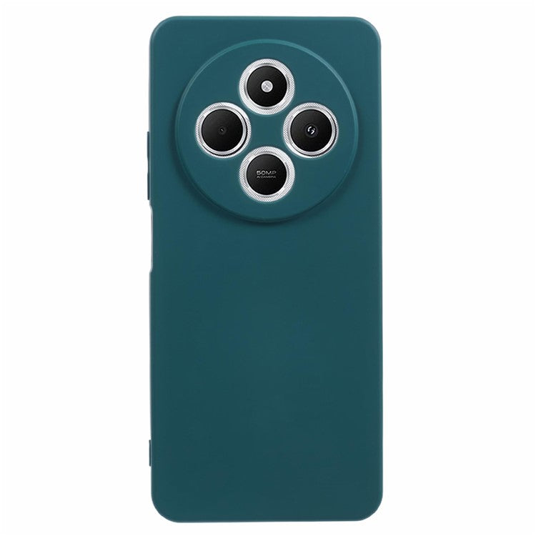 For Xiaomi Poco C75 4G / Redmi 14R 5G / 14C 4G Case TPU Back Soft Anti-Scratch Fiber Lining Phone Cover - Army Green