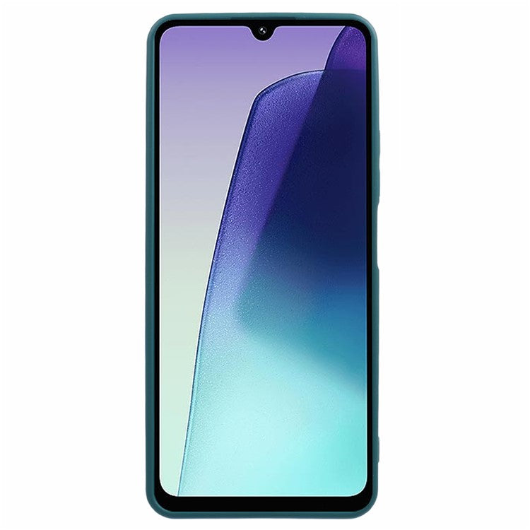 For Xiaomi Poco C75 4G / Redmi 14R 5G / 14C 4G Case TPU Back Soft Anti-Scratch Fiber Lining Phone Cover - Army Green
