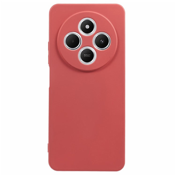 For Xiaomi Poco C75 4G / Redmi 14R 5G / 14C 4G Case TPU Back Soft Anti-Scratch Fiber Lining Phone Cover - Hawthorn Red