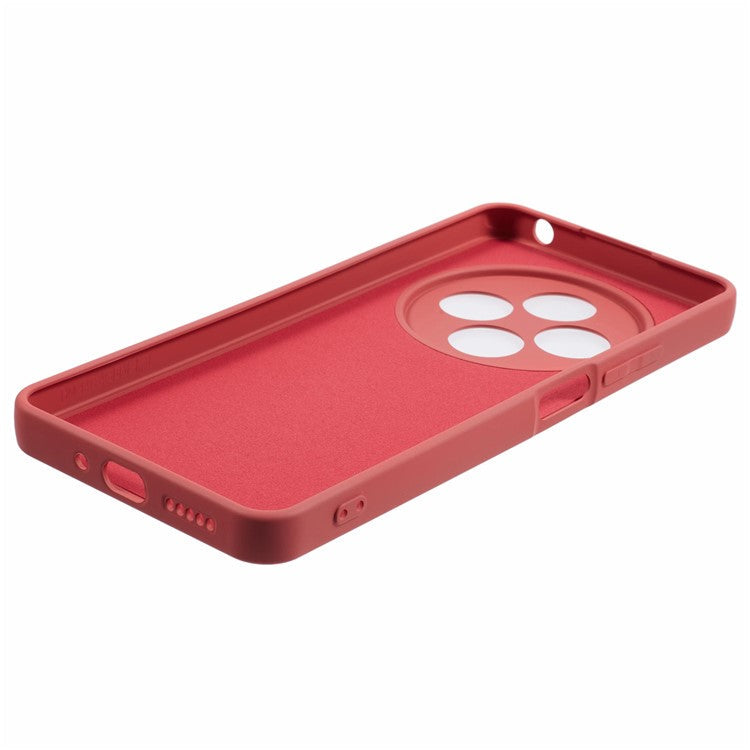 For Xiaomi Poco C75 4G / Redmi 14R 5G / 14C 4G Case TPU Back Soft Anti-Scratch Fiber Lining Phone Cover - Hawthorn Red