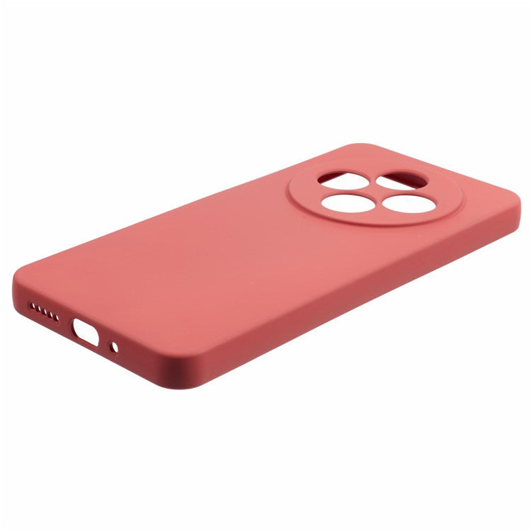 For Xiaomi Poco C75 4G / Redmi 14R 5G / 14C 4G Case TPU Back Soft Anti-Scratch Fiber Lining Phone Cover - Hawthorn Red