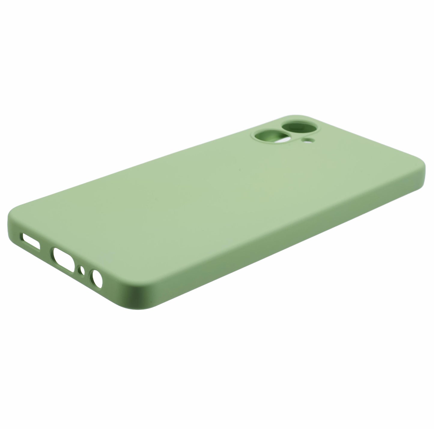 For Samsung Galaxy A06 Case TPU Back Soft Anti-Scratch Fiber Lining Phone Cover - Matcha Green
