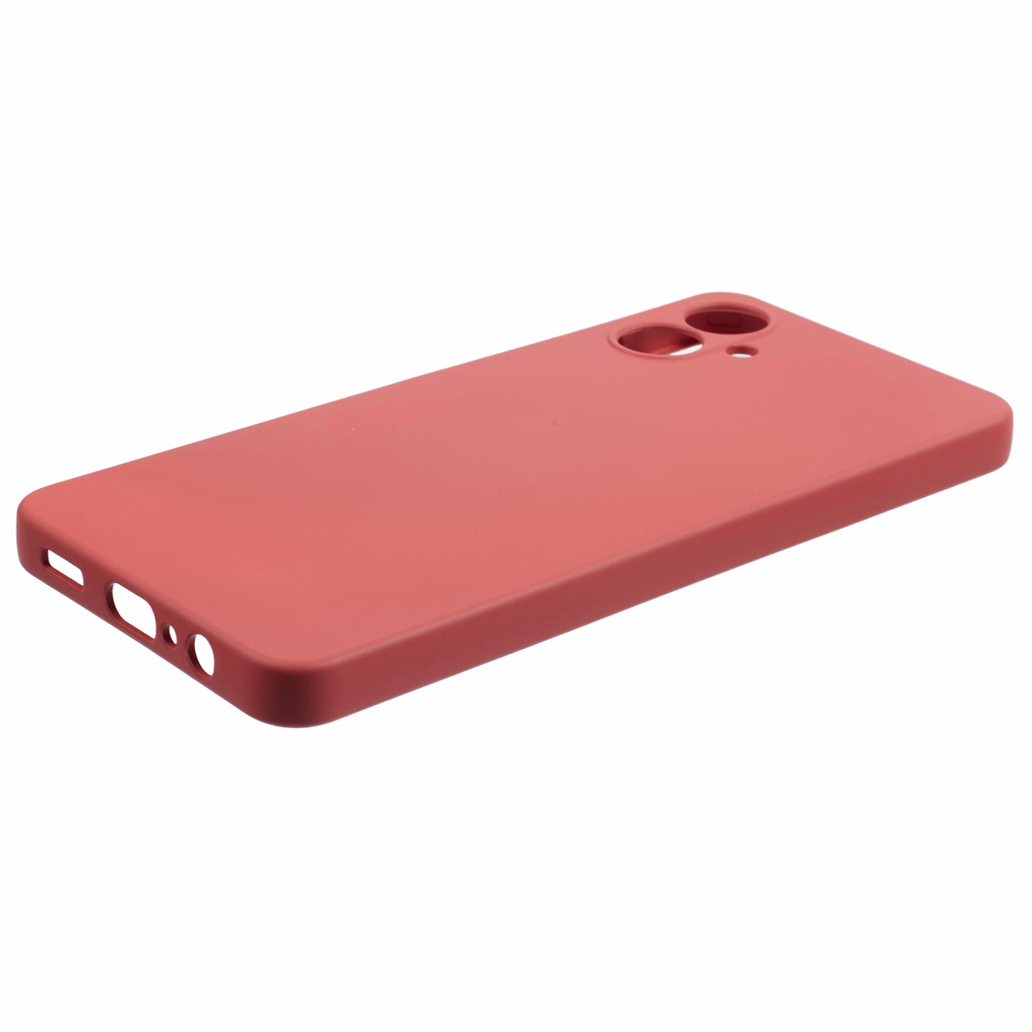 For Samsung Galaxy A06 Case TPU Back Soft Anti-Scratch Fiber Lining Phone Cover - Hawthorn Red
