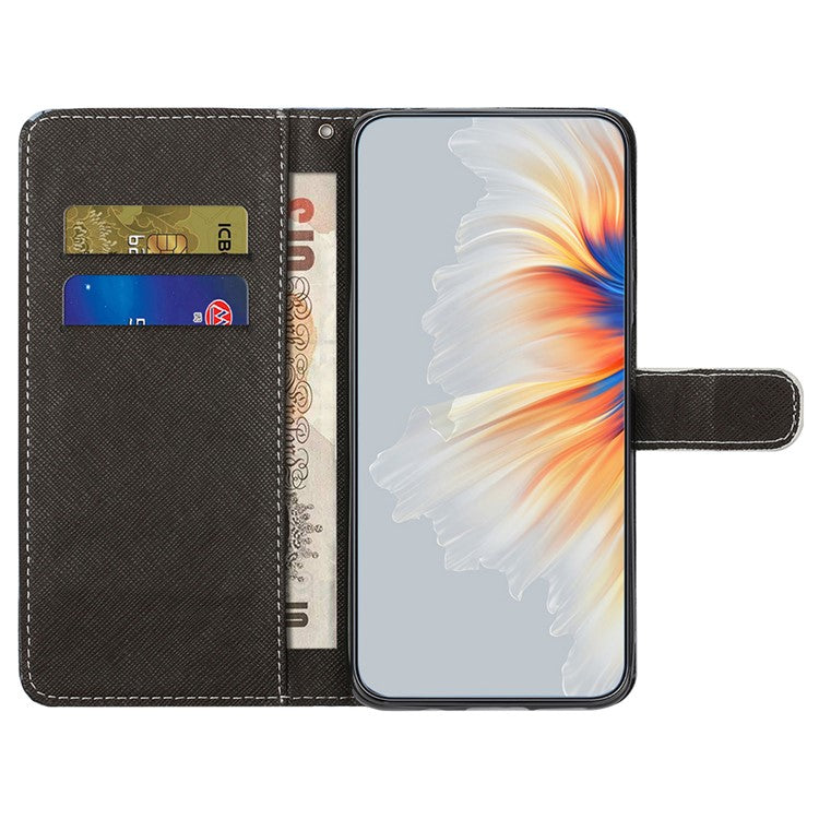 For Google Pixel 9a Case Pattern Print PU Leather Wallet Phone Cover Cross Texture - Cat's Eye