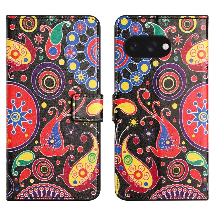 For Google Pixel 9a Case Pattern Print PU Leather Wallet Phone Cover - Jelly Fish