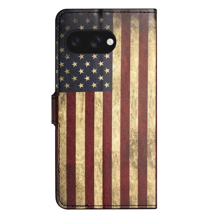 For Google Pixel 9a Case Pattern Print PU Leather Wallet Phone Cover - The American Flag