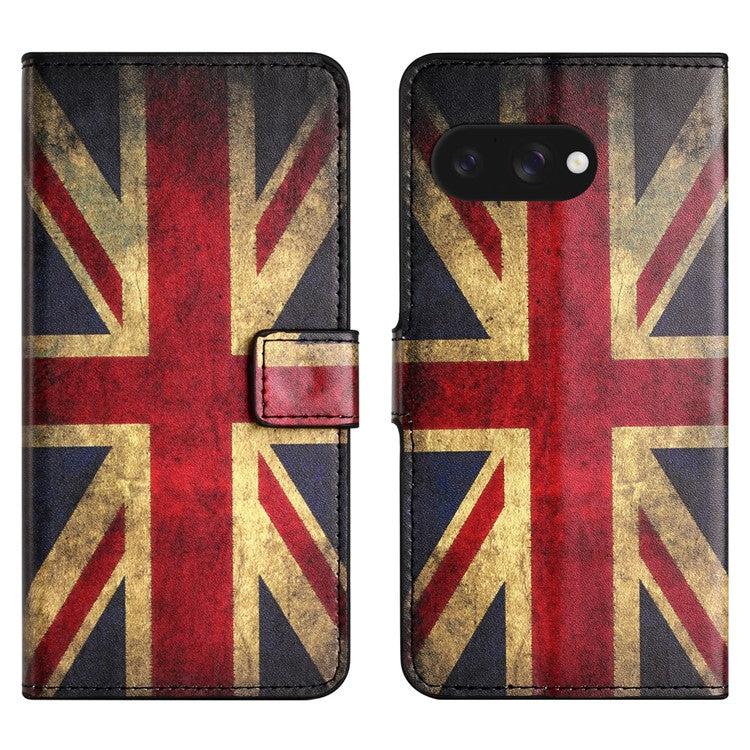 For Google Pixel 9a Case Pattern Print PU Leather Wallet Phone Cover - Union Jack