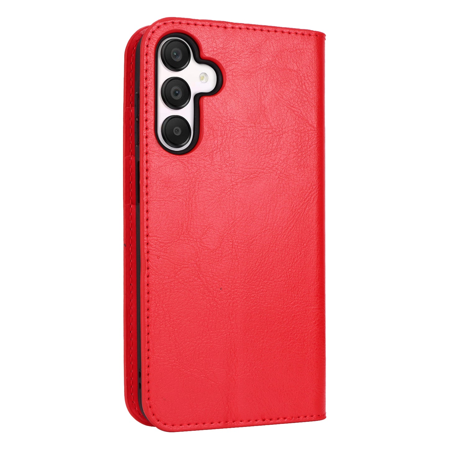 For Samsung Galaxy A16 5G / 4G Case Crazy Horse Texture Split Leather Wallet Phone Cover - Red