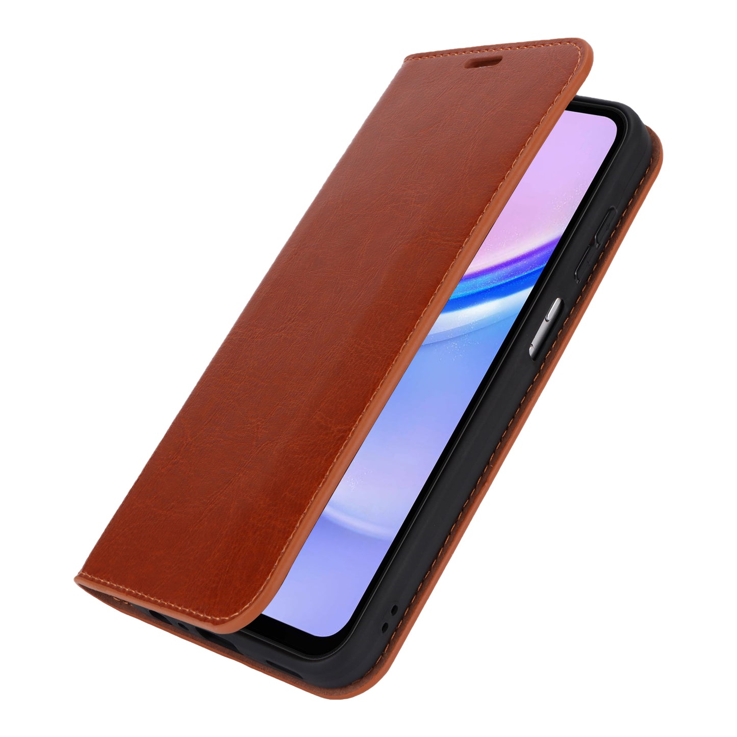 For Samsung Galaxy A16 5G / 4G Case Crazy Horse Texture Split Leather Wallet Phone Cover - Light Brown