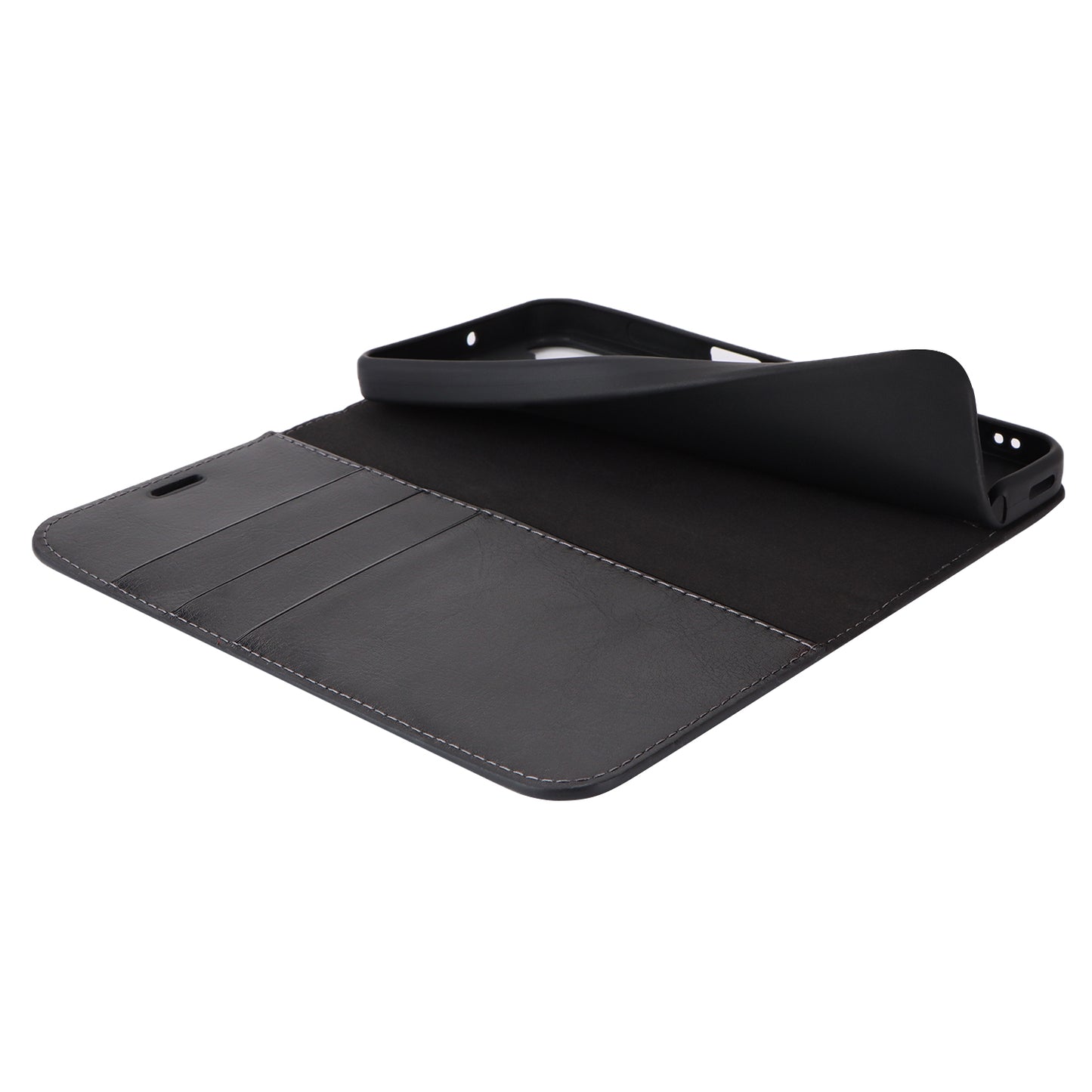 For Samsung Galaxy A16 5G / 4G Case Crazy Horse Texture Split Leather Wallet Phone Cover - Black