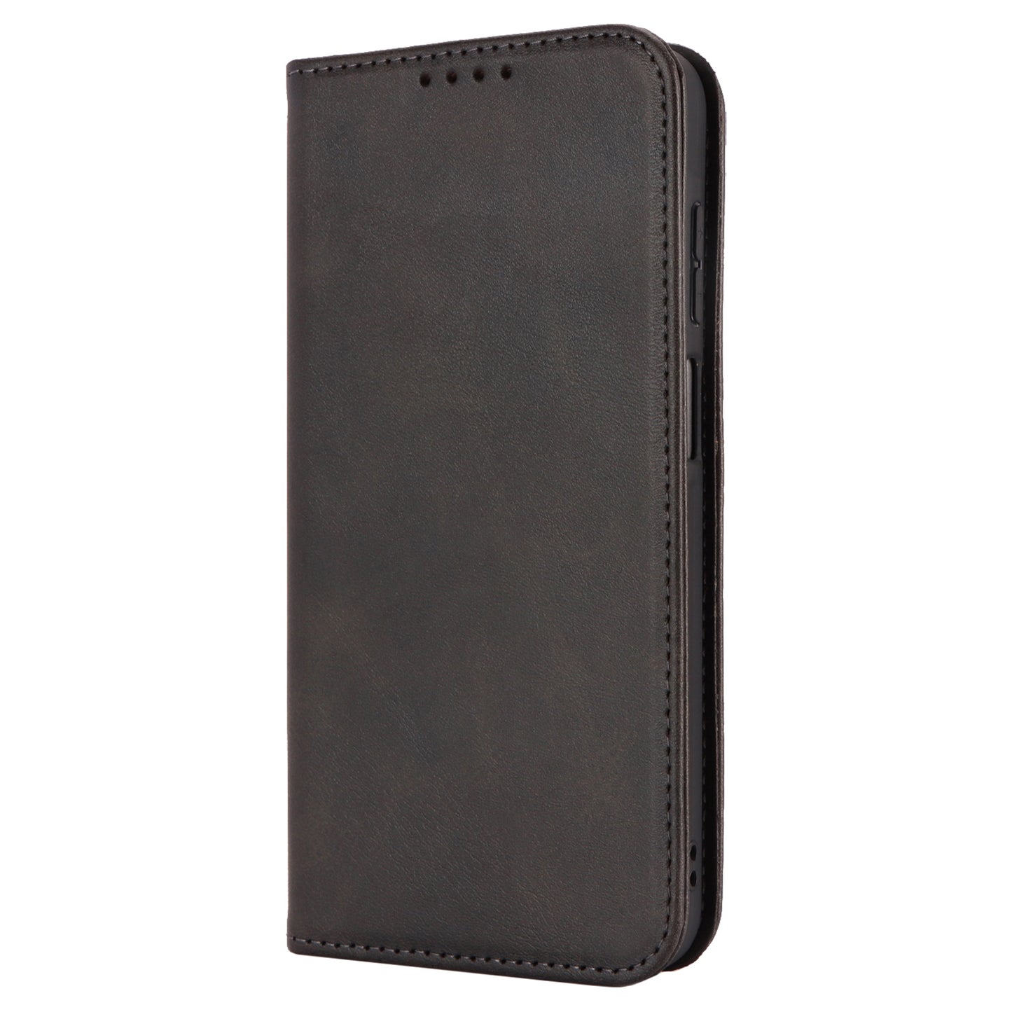 For Samsung Galaxy A16 5G / 4G Case PU Leather Calf Textured Magnetic Closing Smart Phone Cover - Black