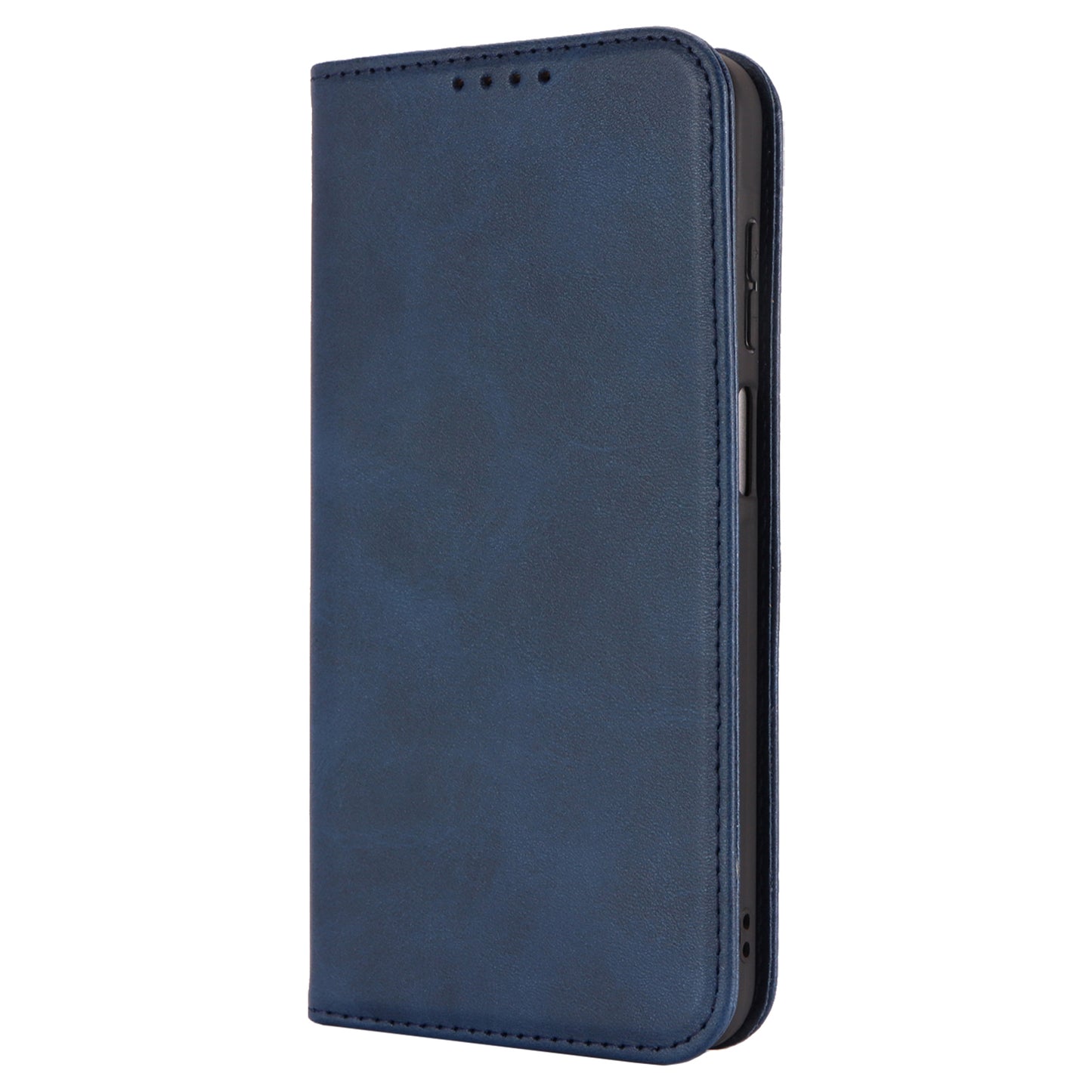 For Samsung Galaxy A16 5G / 4G Case PU Leather Calf Textured Magnetic Closing Smart Phone Cover - Dark Blue