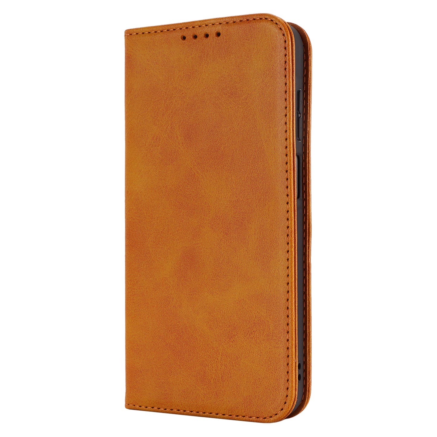 For Samsung Galaxy A16 5G / 4G Case PU Leather Calf Textured Magnetic Closing Smart Phone Cover - Light Brown