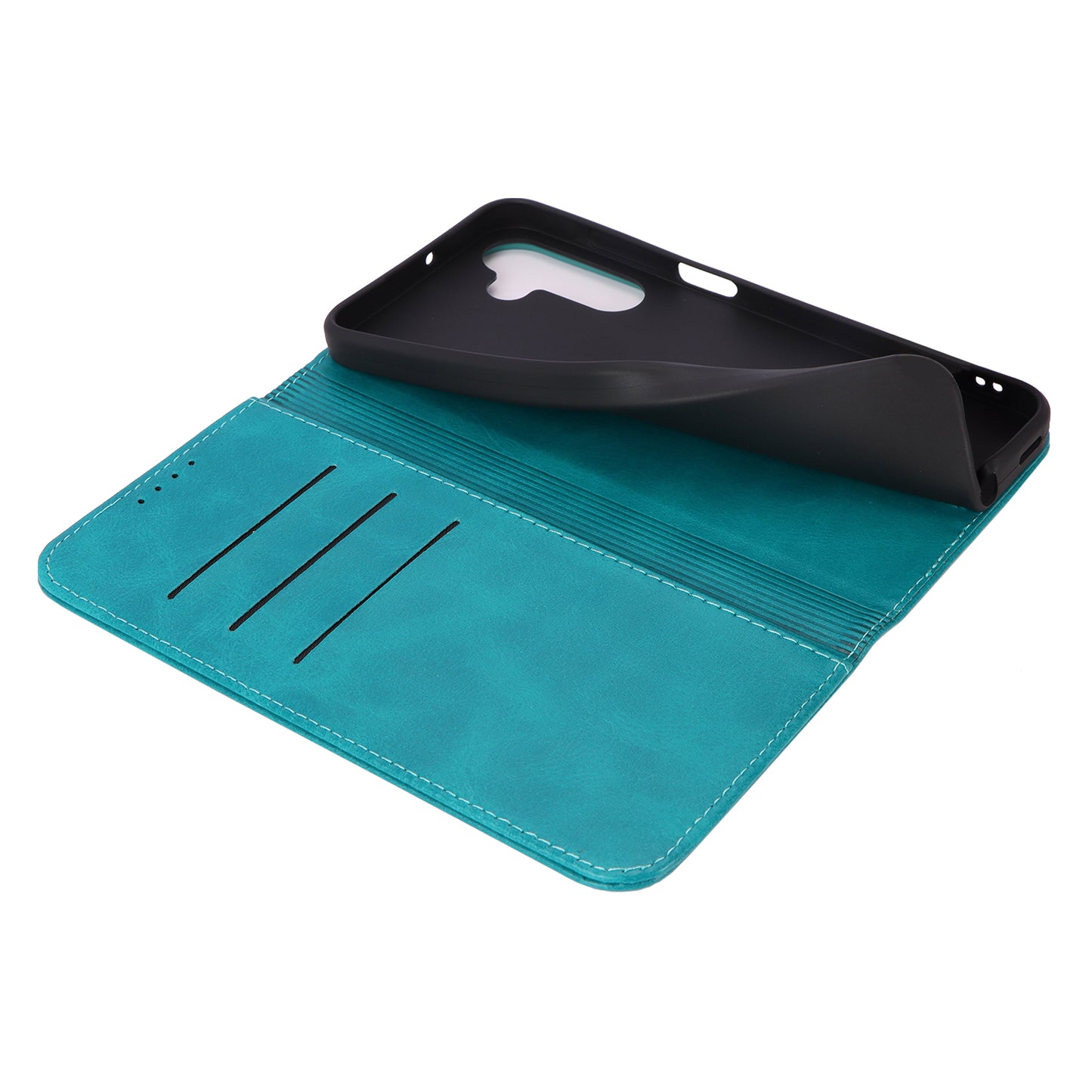 For Samsung Galaxy A16 5G / 4G Case PU Leather Calf Textured Magnetic Closing Smart Phone Cover - Sky Blue