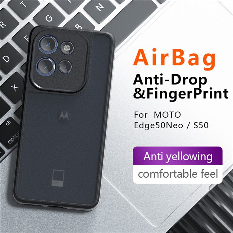 For Motorola Edge 50 Neo 5G / Moto S50 5G / Thinkphone 25 5G Case Skin-Touch TPU+PC Matte Phone Shell, Transparent Black
