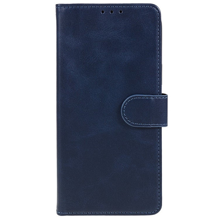 For Motorola Moto G75 5G Case PU Leather Wallet Protective Phone Cover Calf Texture - Blue
