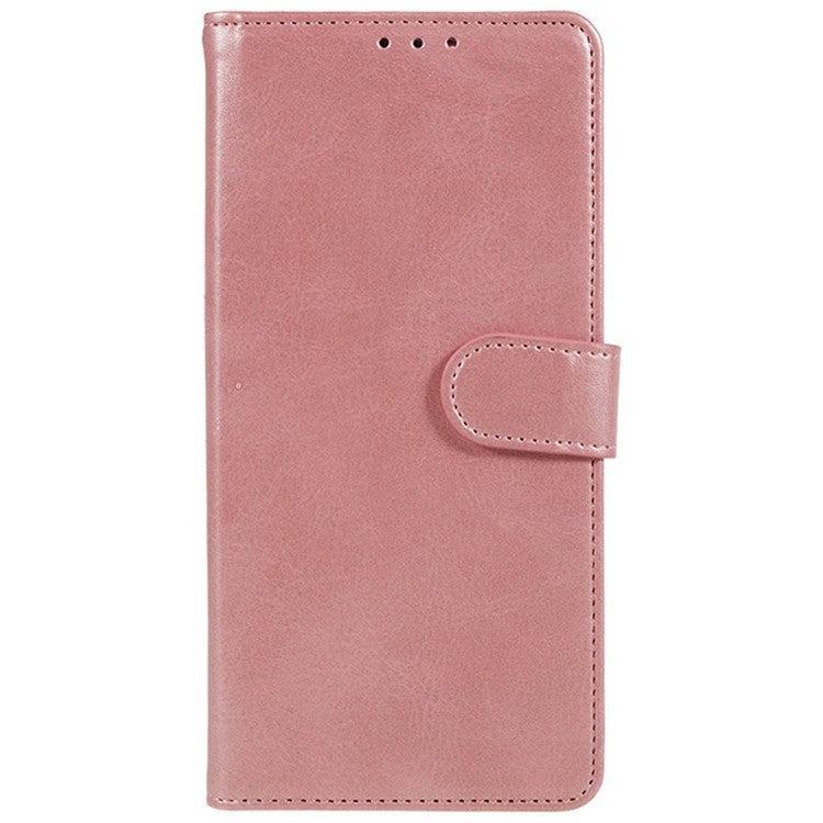 For Motorola Moto G75 5G Case PU Leather Wallet Protective Phone Cover Calf Texture - Rose Gold