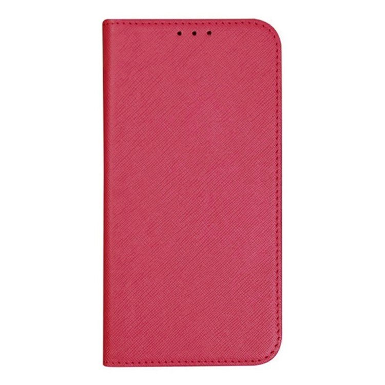 For Motorola Moto G75 5G Case Cross Texture Leather Phone Cover Hidden Magnetic - Pink