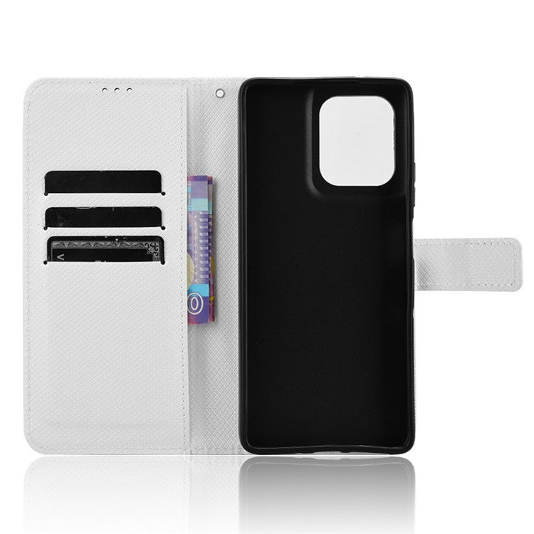 For Motorola Moto G75 5G Case PU Leather Diamond Texture Wallet Phone Cover - White