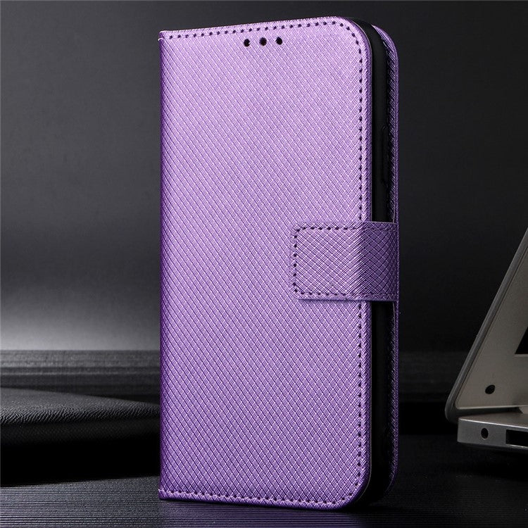 For Motorola Moto G75 5G Case PU Leather Diamond Texture Wallet Phone Cover - Purple